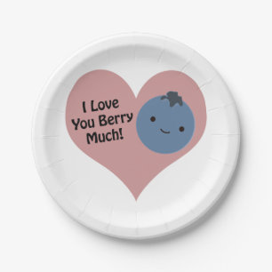 Assiettes En Carton Drôle Je T'Aime Berry Beaucoup mignon Kawaii Blueb