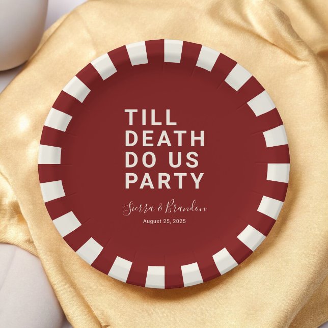 Assiettes En Carton Drôle jusqu'à la mort Do us Mariage de fête ou Fia (Créateur téléchargé)