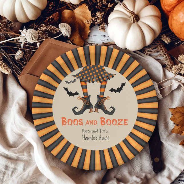 Assiettes En Carton Drôle La fête d'Halloween de la sorcière (Available in 7" diameter and 9" diameter sizes.)
