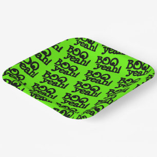 Assiettes En Carton Drôle Lime Green Booyeah ! Halloween des yeux croi