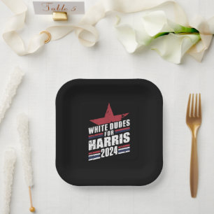 Assiettes En Carton Dudes Blanches Pour Kamala Harris 2024