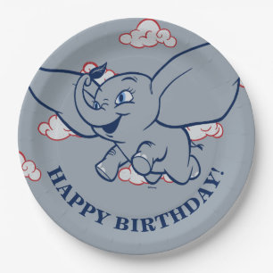 Assiettes En Carton Dumbo   Cartoon Dumbo Volant Avec Plumes