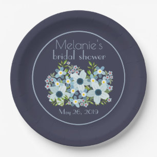 Assiettes En Carton Dusty Blue et Navy