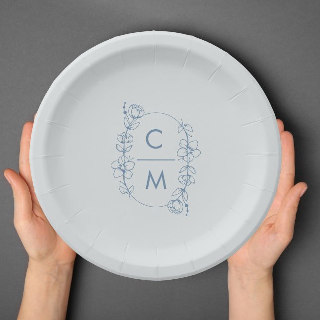 Assiettes En Carton Dusty Fleur sauvage Bohemian Arch Mariage (Créateur téléchargé)