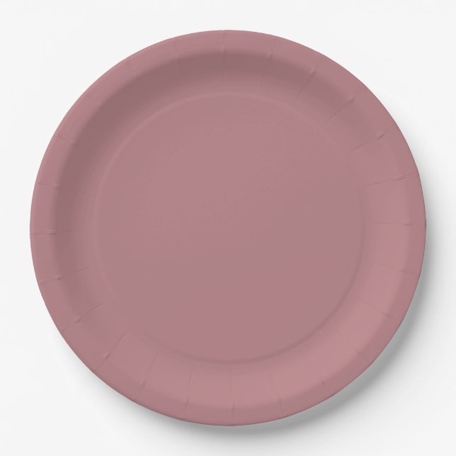 Assiettes En Carton Dusty Rose | Mariage couleur solide (Devant)