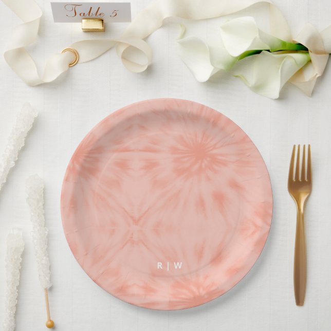 Assiettes En Carton Dye | Coral Pink Modern Pastel (Mariage)