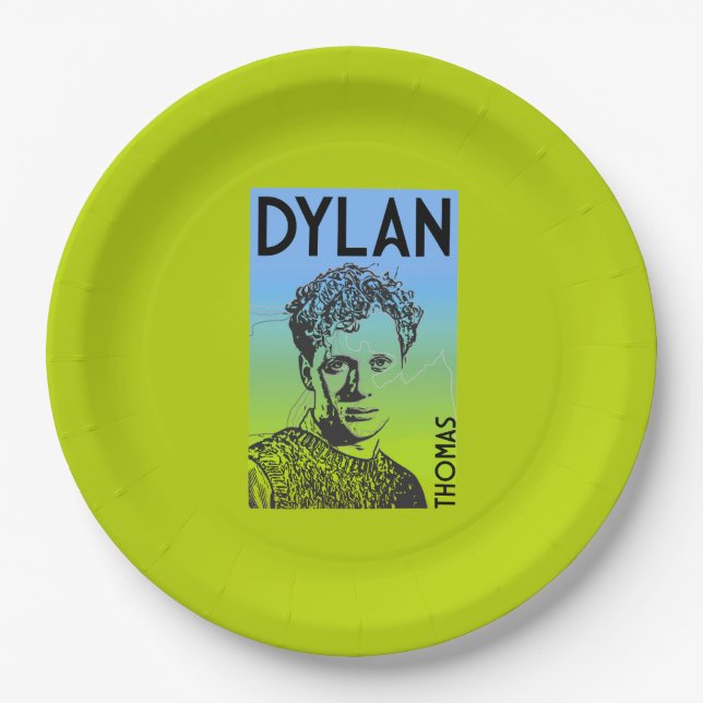 Assiettes En Carton Dylan Thomas Welsh Poet (Devant)