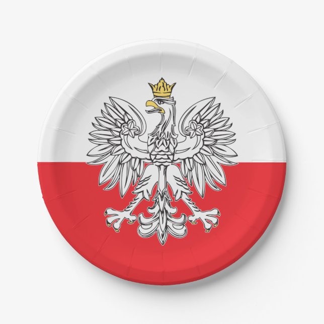 Assiettes En Carton Eagle polonais avec la plaque à papier de couronne (Devant)