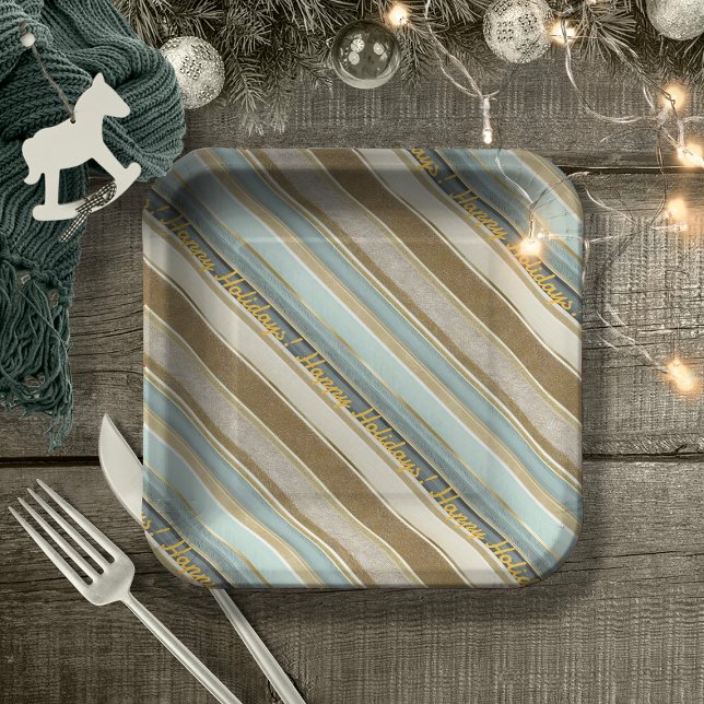Assiettes En Carton Earth Tones Gold Christmas Motif#28 ID1009 (Créateur téléchargé)