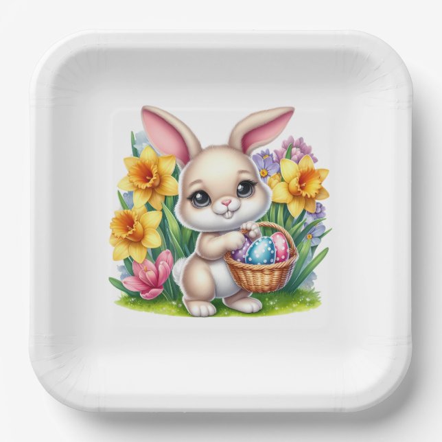 Assiettes En Carton Easter Bunny  (Recto)