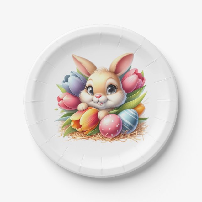 Assiettes En Carton Easter Bunny  (Devant)