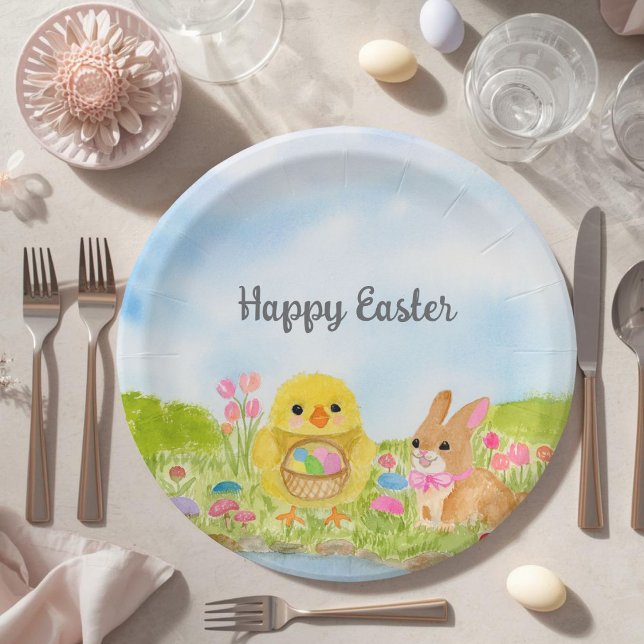 Assiettes En Carton  Easter Egg Brunch Chick Easter Bunny Party (Créateur téléchargé)