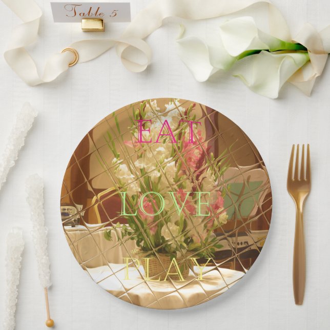 Assiettes En Carton Eat Love Play Party Thème (Mariage)