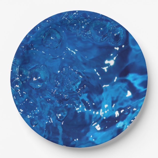 Assiettes En Carton Eau bleue (Devant)