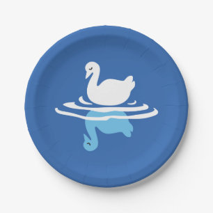 Assiettes En Carton Eaux sereines - Conception Motif de Swan Lake
