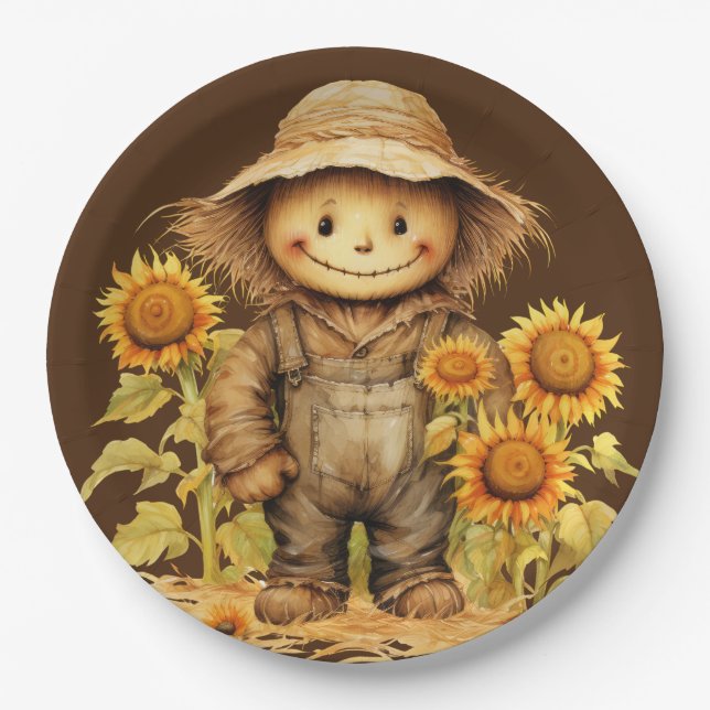 Assiettes En Carton Écart avec tournesol (Devant)
