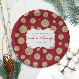 Assiettes En Carton Échange de cookies de vacances