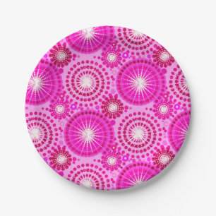 Assiettes En Carton Éclats et roues, orchidées et magenta