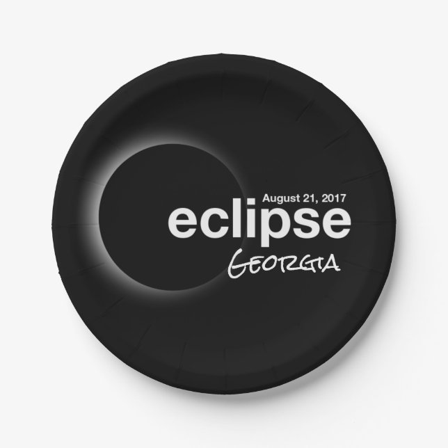 Assiettes En Carton éclipse 2017 Géorgie (Devant)