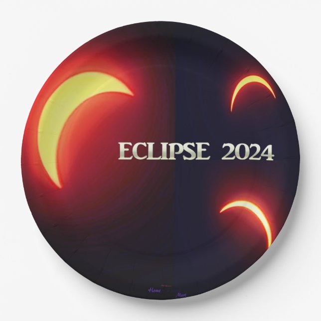 Assiettes En Carton Eclipse 2024 (Devant)
