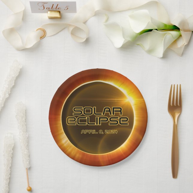 Assiettes En Carton Éclipse solaire (Mariage)