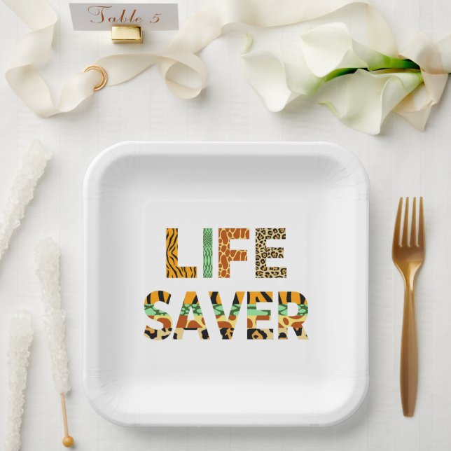 Assiettes En Carton Économiseur de faune (Mariage)