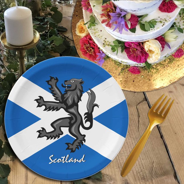 Assiettes En Carton Ecosse plaques, Rampant, Lion, Drapeau écossais (Créateur téléchargé)