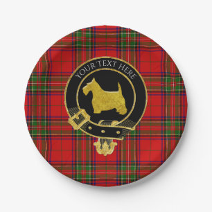 Assiettes En Carton Ecosse Terrier Clan Crest 