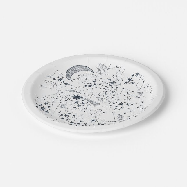 Assiettes En Carton Écrit dans la constellation des étoiles (Angle)