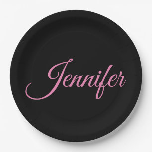 Assiettes En Carton Écriture minimaliste professionnelle féminine