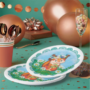 Assiettes En Carton Écureuil