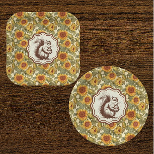 Assiettes En Carton Écureuil tournesol William Morris
