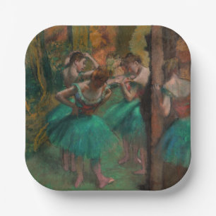 Assiettes En Carton Edgar Degas - Danseurs, rose et vert