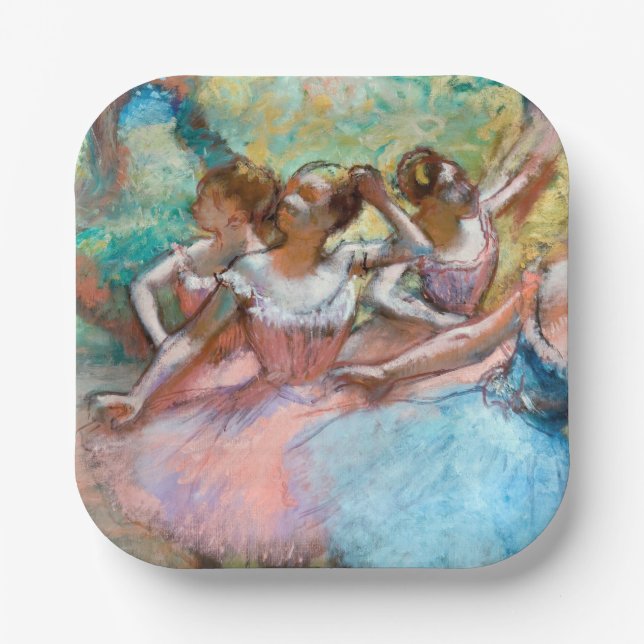 Assiettes En Carton Edgar Degas - Quatre Ballerinas sur scène (Recto)