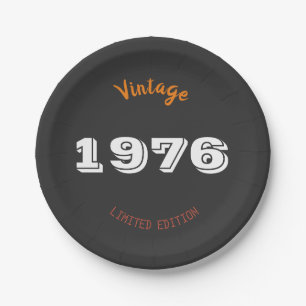 Assiettes En Carton Édition limitée 1976 Fête d'anniversaire 50 ans 