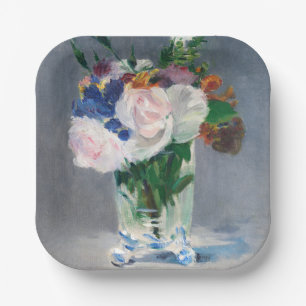 Assiettes En Carton Edouard Manet - Fleurs dans un Vase de Cristal