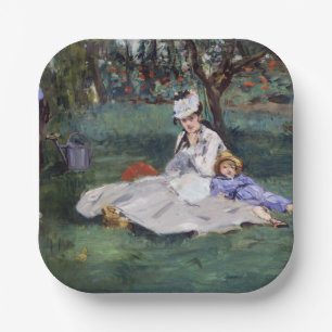 Assiettes En Carton Edouard Manet - La famille Monet dans son jardin