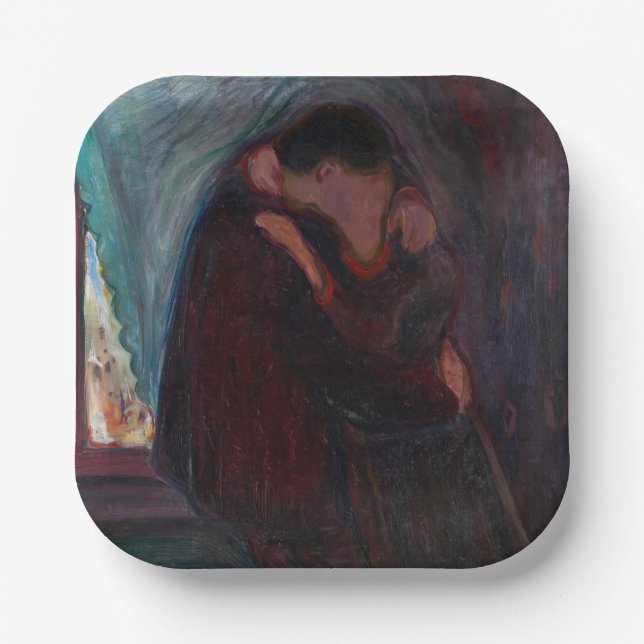 Assiettes En Carton Edvard Munch - Le baiser (Recto)