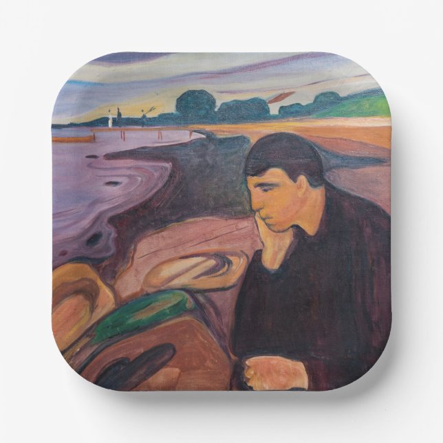 Assiettes En Carton Edvard Munch - Melancholy 1894 (Recto)