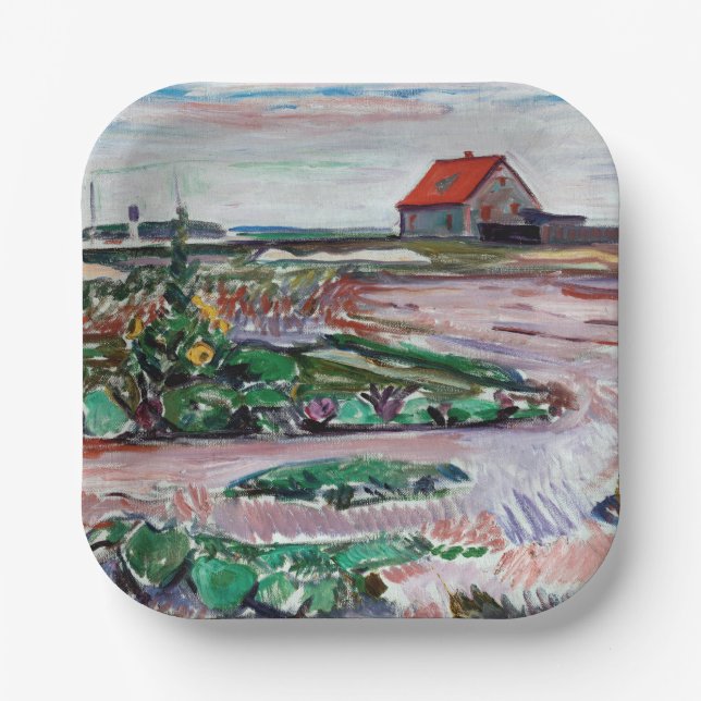 Assiettes En Carton Edvard Munch - Seashore. Paysage près de Lubeck (Recto)