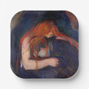 Assiettes En Carton Edvard Munch - Vampire / Amour et douleur