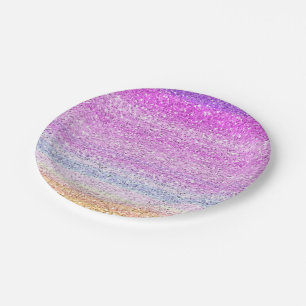 Assiettes En Carton Effet d'étincelle de spectre de couleur