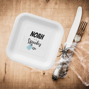 Assiettes En Carton Éffrayant   1ère Plaques d'anniversaire   Bleu min