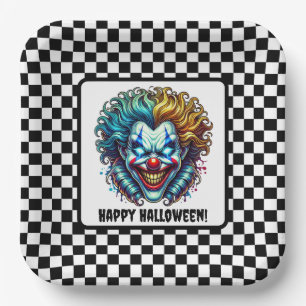 Assiettes En Carton Éffrayant Clown Cirque Halloween Plaque en papier