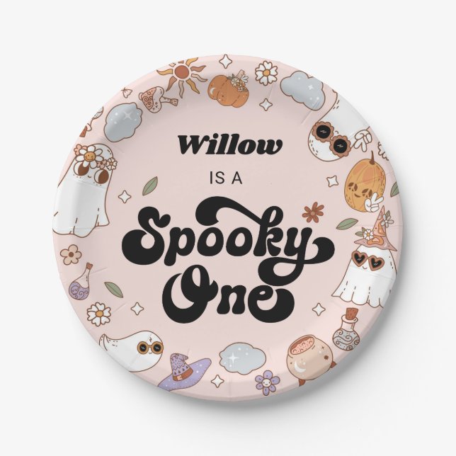 Assiettes En Carton Éffrayant Un Halloween Super 1er anniversaire (Devant)