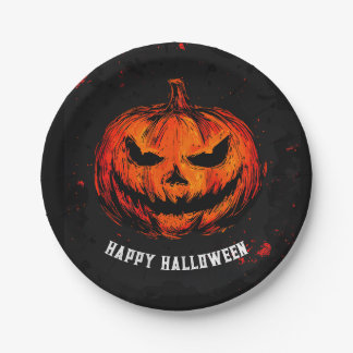 Assiettes En Carton Éffrayante fête d'Halloween