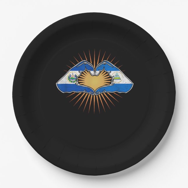 Assiettes En Carton El Salvador Et Nicaragua Mains Cardiaques (Devant)