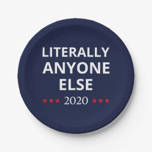 Assiettes En Carton Election 2020, Anti-Trump - N'Importe Qui D'Autre