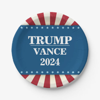 Assiettes En Carton Élection présidentielle 2024 Trump Vance