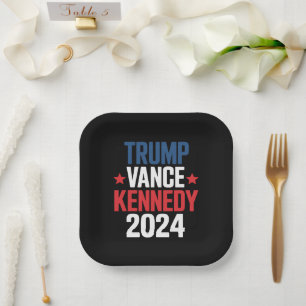 Assiettes En Carton Élection Trump Vance Kennedy Président 2024 